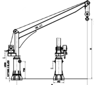 Manual fuel hose davit